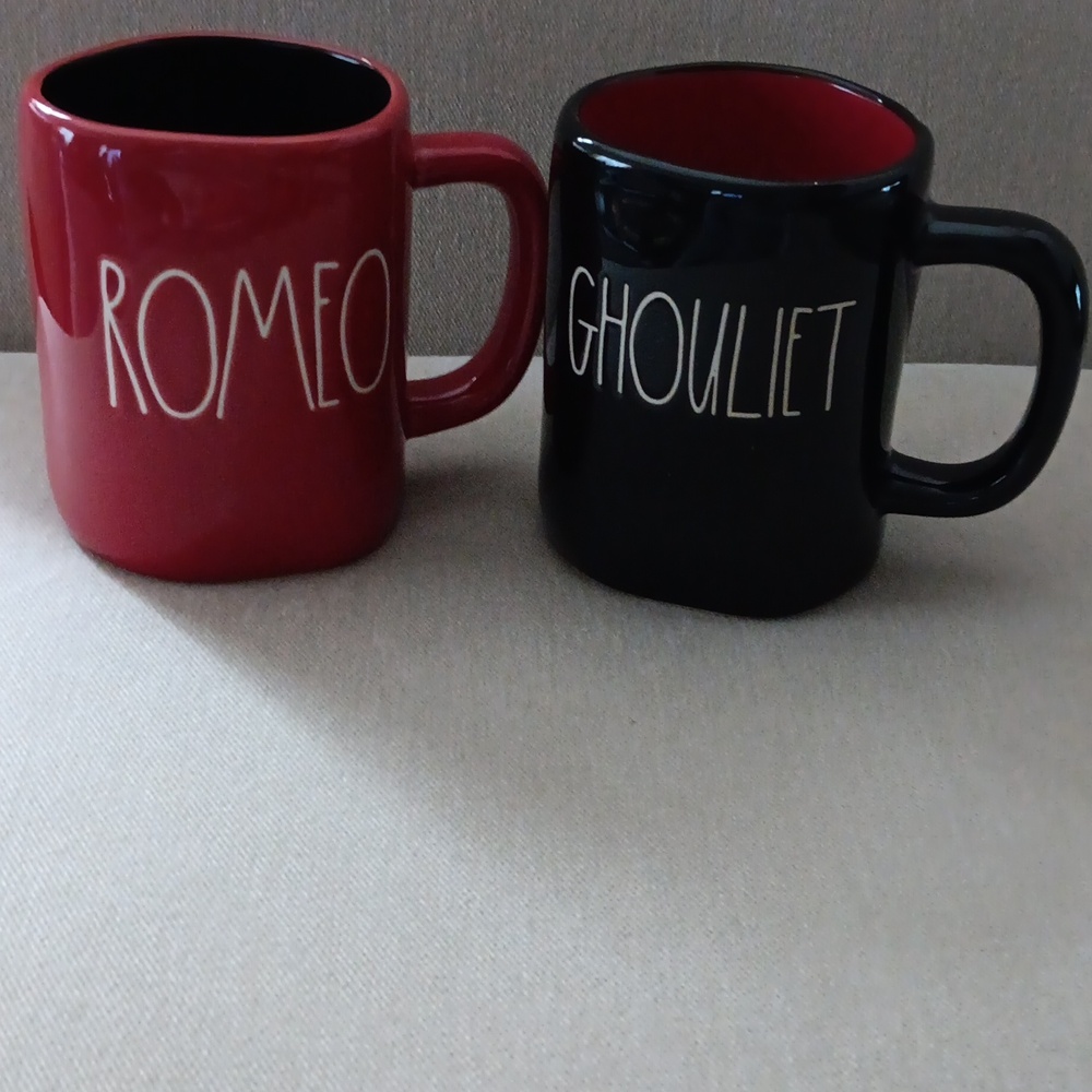 Rae Dunn Romeo and Ghouliet mugs